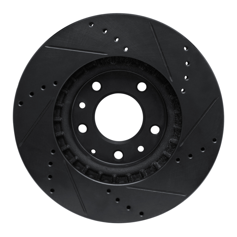 Mazda CX-7 Brake Rotor (1) - Front Left - R1 Concepts - Drilled & Slotted - Black - `07-`12